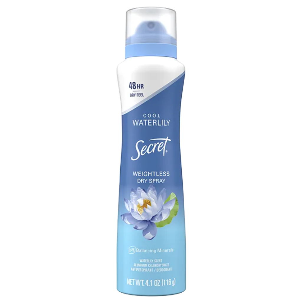 Secret Cool Waterlily 48HR Dry Feel Weightless Dry Spray Antiperspirant Deodorant 116g