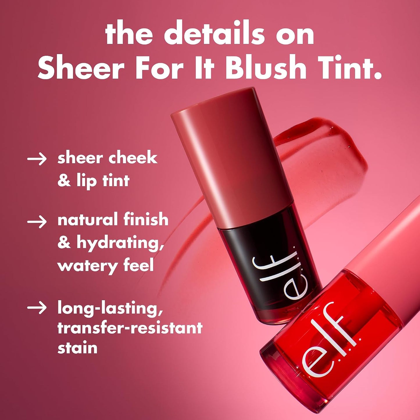 e.l.f. Sheer For It Cherry Cola Lip & Cheek Blush Tint 6.8ml