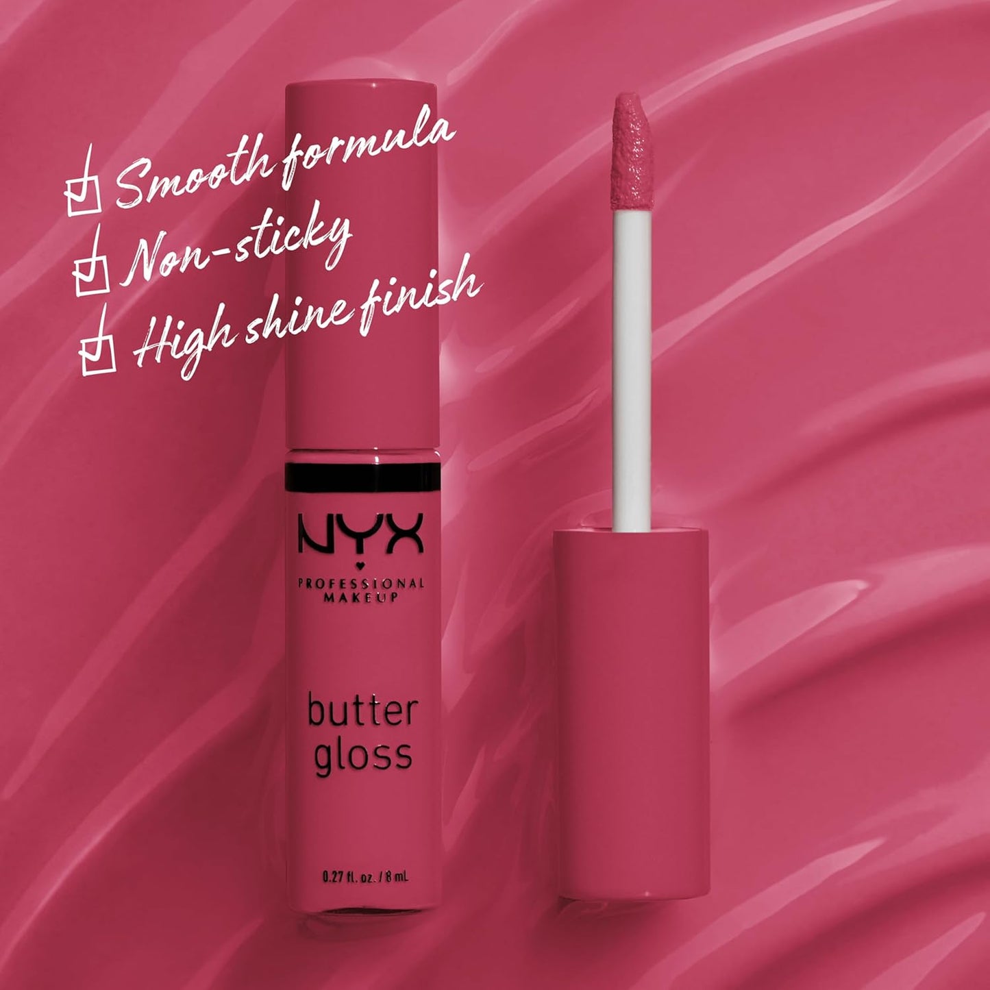 NYX Professional Makeup Strawberry Cheesecake (32 Warm Pink) Butter Gloss Lip Gloss 8ml
