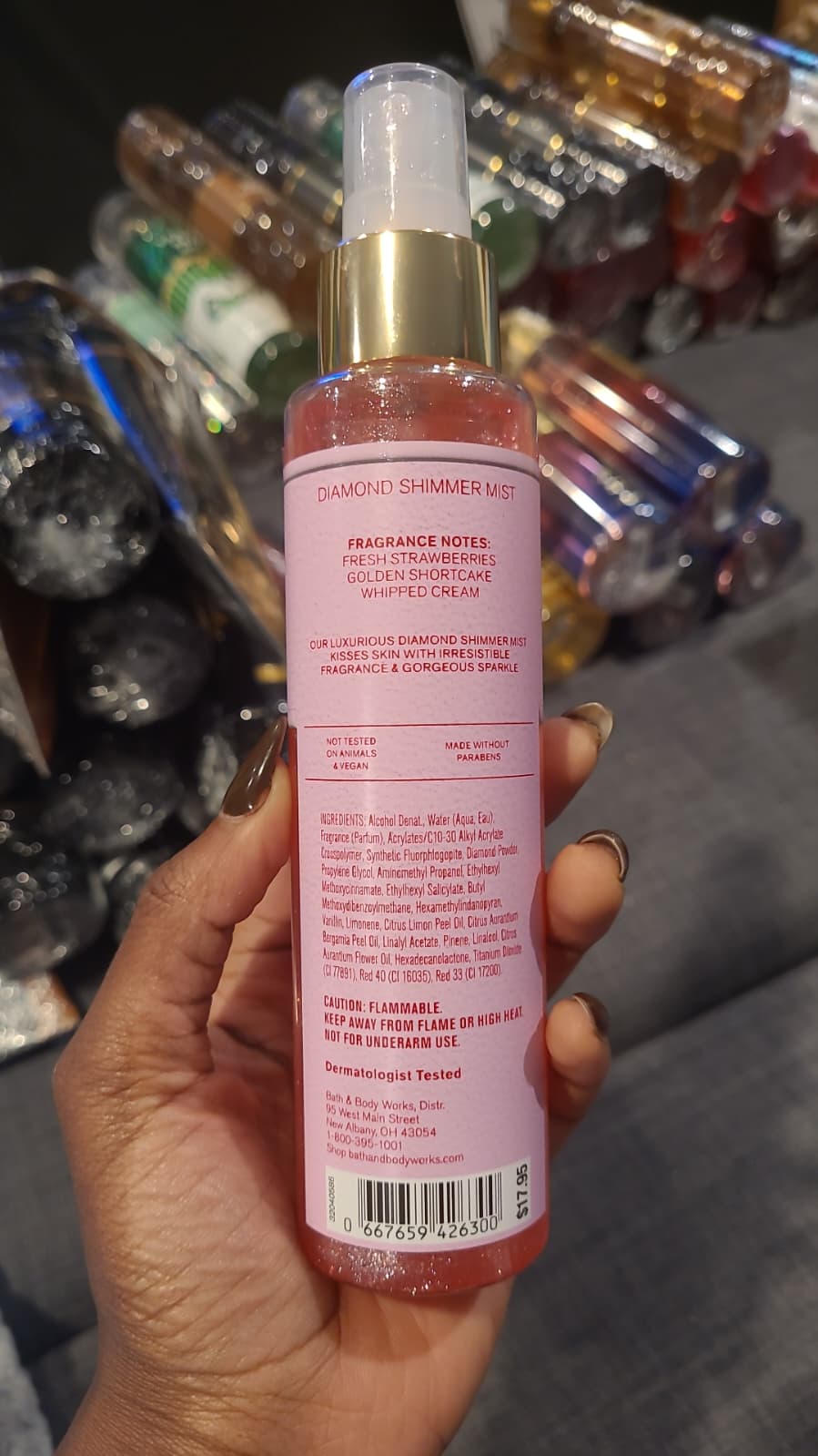 Bath & Body Works Strawberry Pound Cake Diamond Shimmer Mist 145ml
