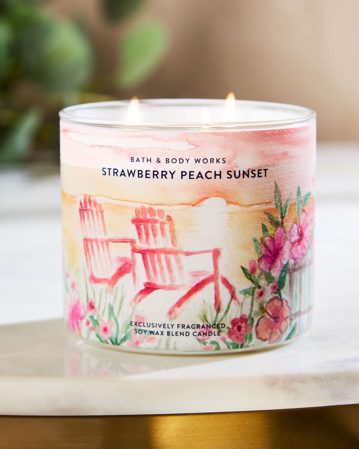 Bath & Body Works Strawberry Peach Sunset 3-Wick Candle 411g / 14.5 oz