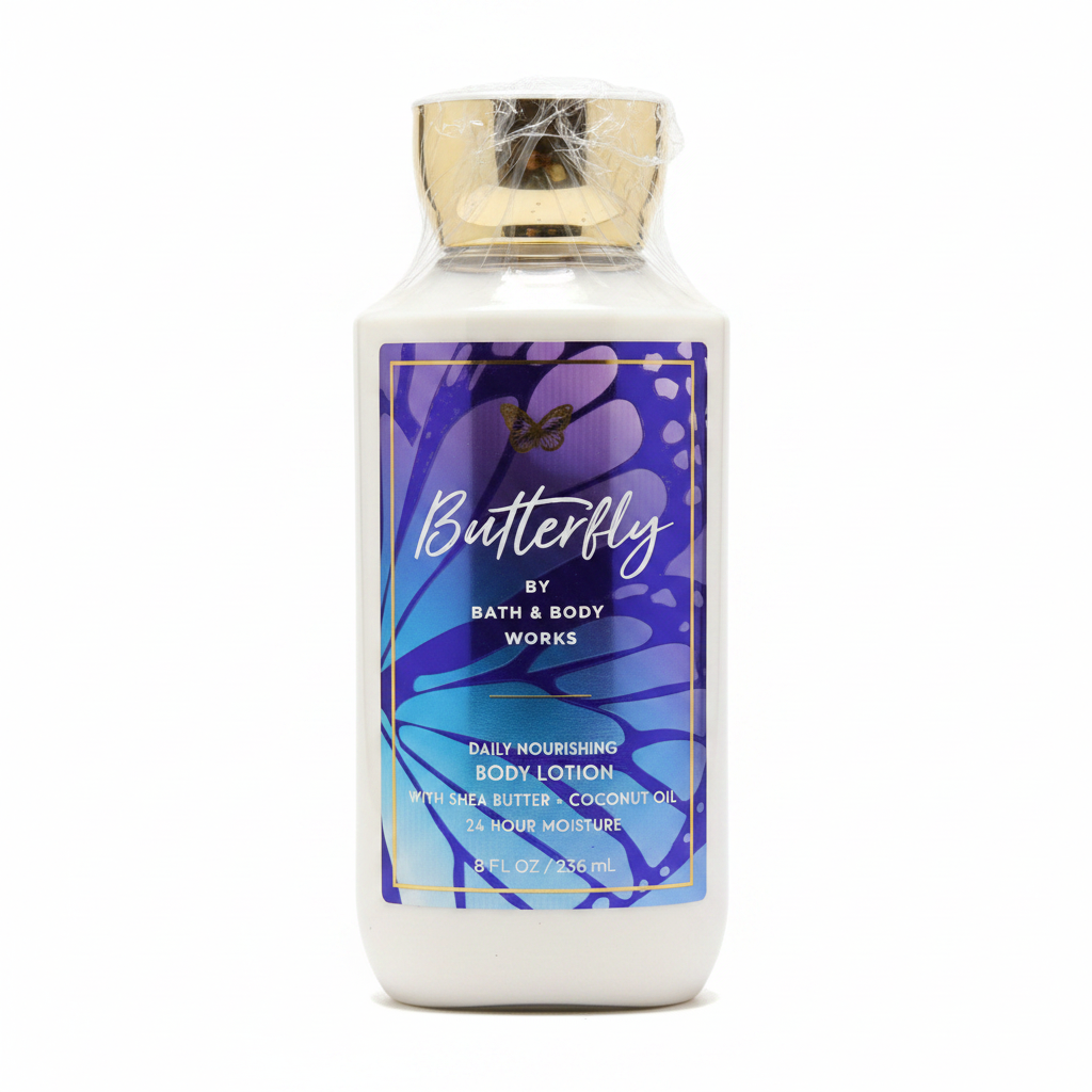 Butterfly Body Lotion White Background