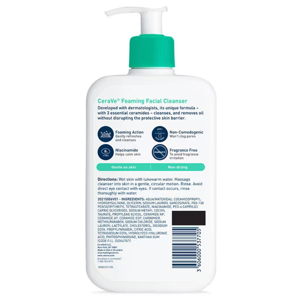 CeraVe Normal to Oily Skin Foaming Facial Cleanser 473 ml