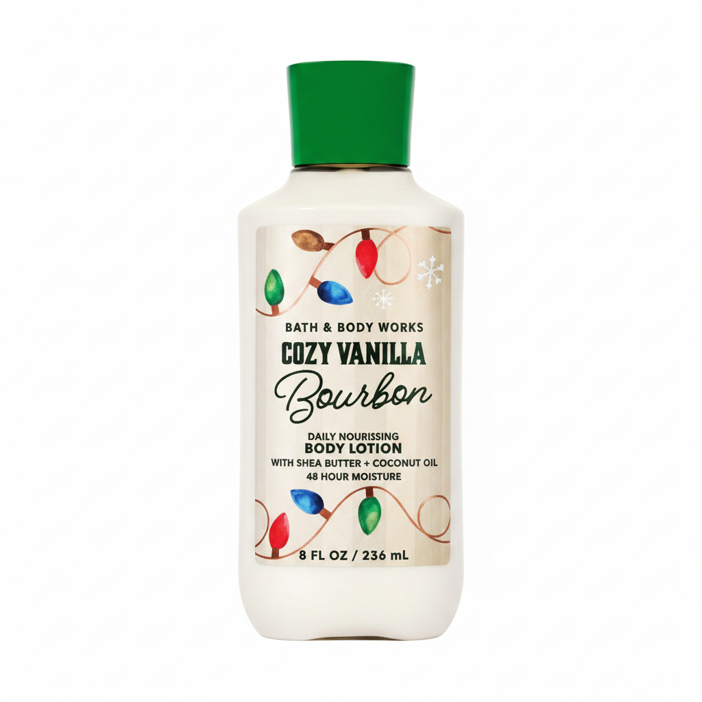 Cozy Vanilla Bourbon Body Lotion White Background