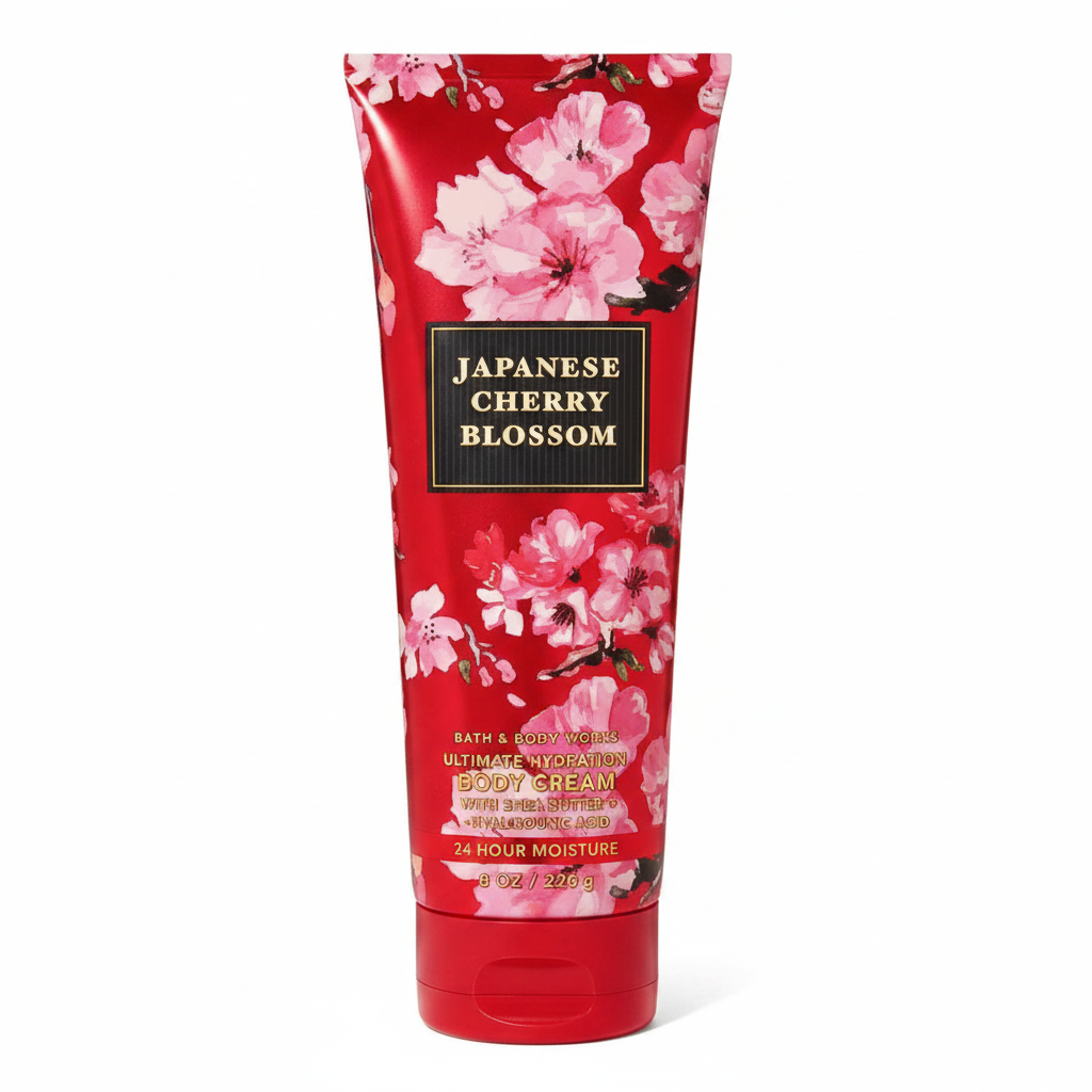 Japanese Cherry Blossom Body Cream White Background