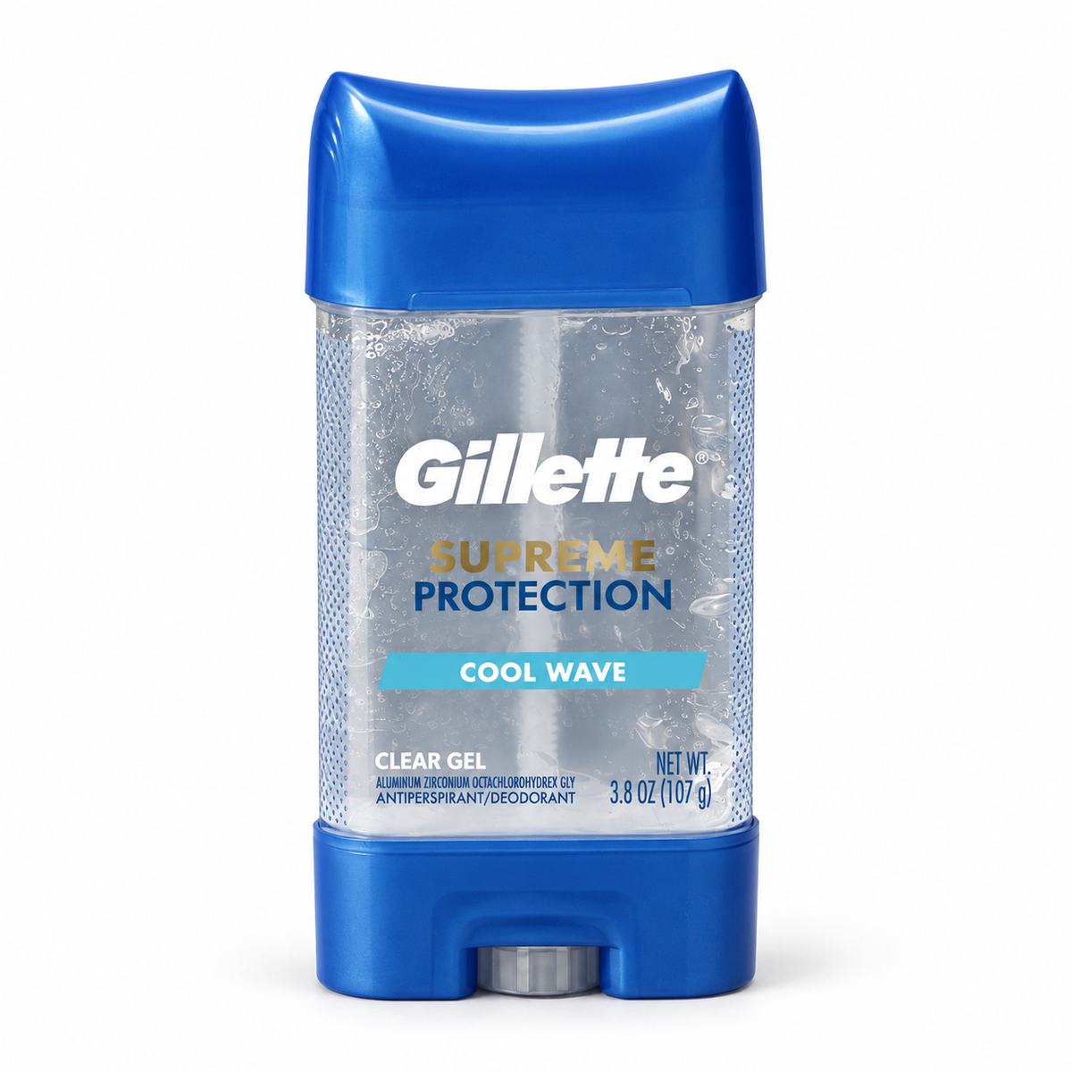 Gillette Supreme Maximum Strength Cool Wave Clear Gel Antiperspirant Deodorant 107g / 3.8 oz