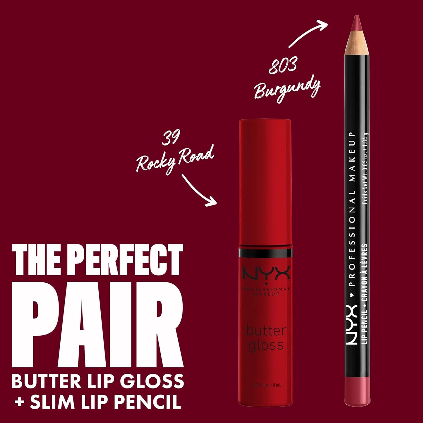 NYX Professional Makeup Rocky Road (Wine) Butter Gloss Non-Sticky Lip Gloss 8ml