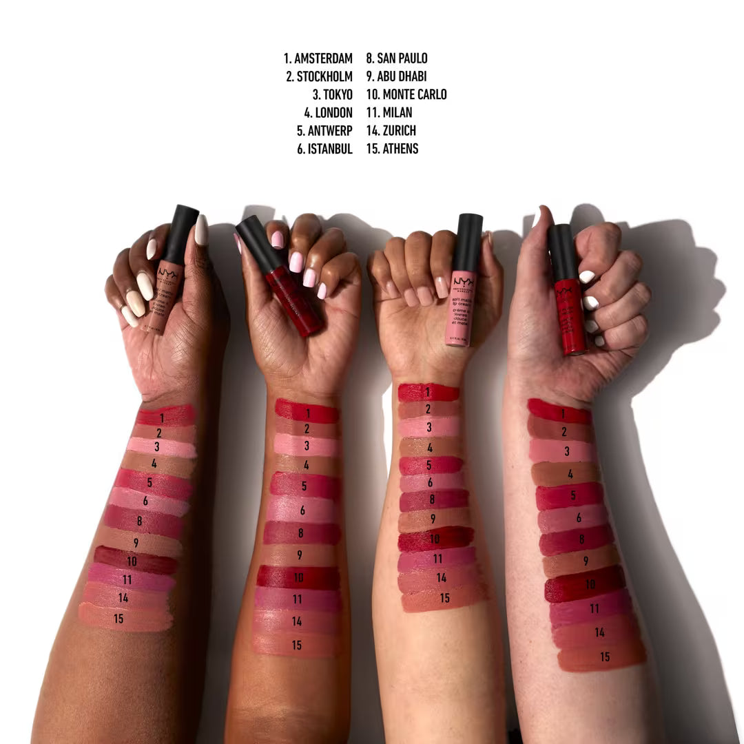 NYX Professional Makeup Monte Carlo (Deep Cranberry, Red) Soft Matte Lip Cream Liquid Lipstick 8ml