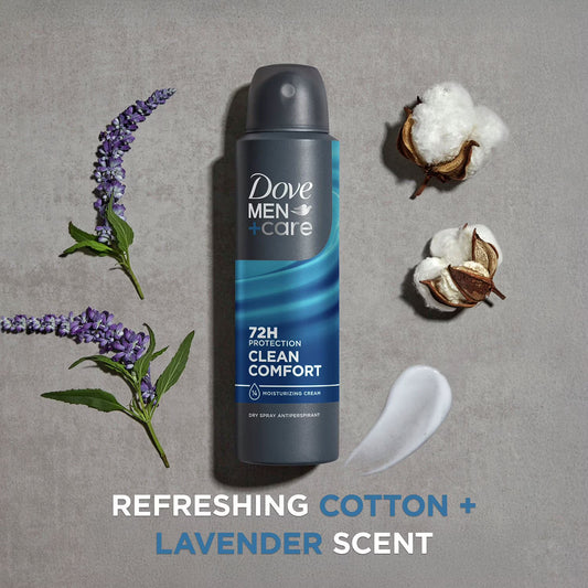 Dove Men+Care Clean Comfort Antiperspirant Deodorant Dry Spray 107g