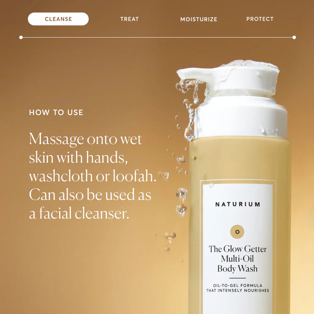 NATURIUM The Glow Getter Multi-Oil Hydrating Face & Body Wash 500ml / 16.9 oz