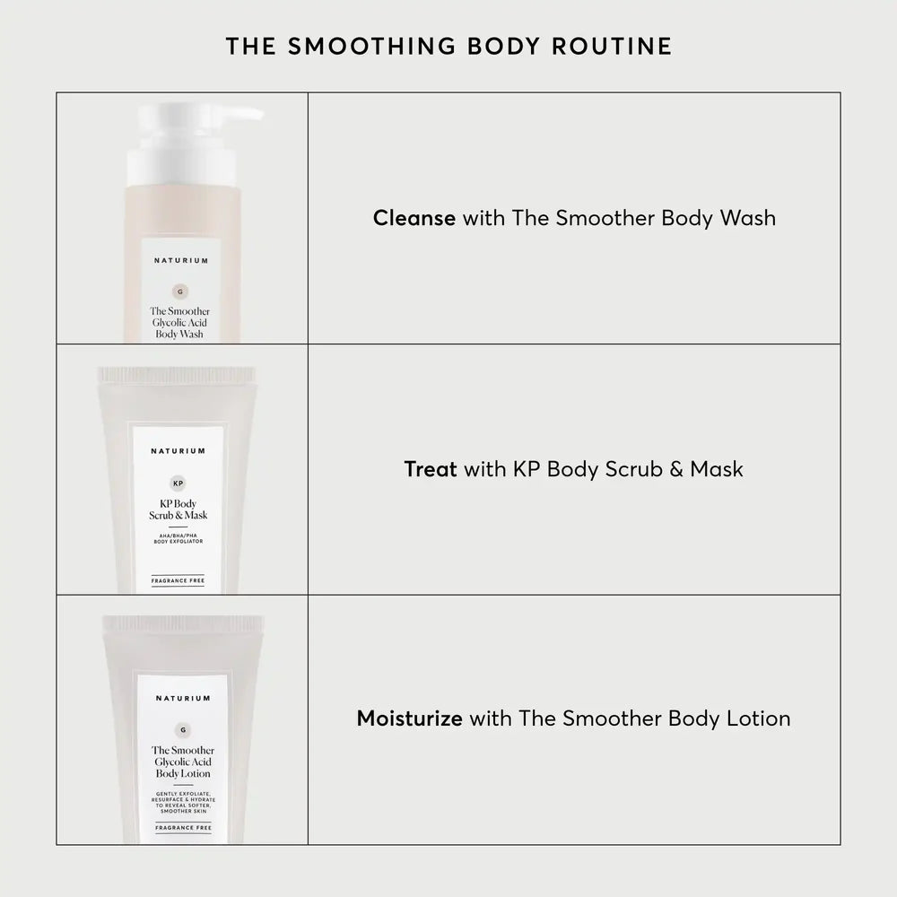 NATURIUM The Smoother Glycolic Acid Exfoliating Face & Body Wash 500ml / 16.9 oz