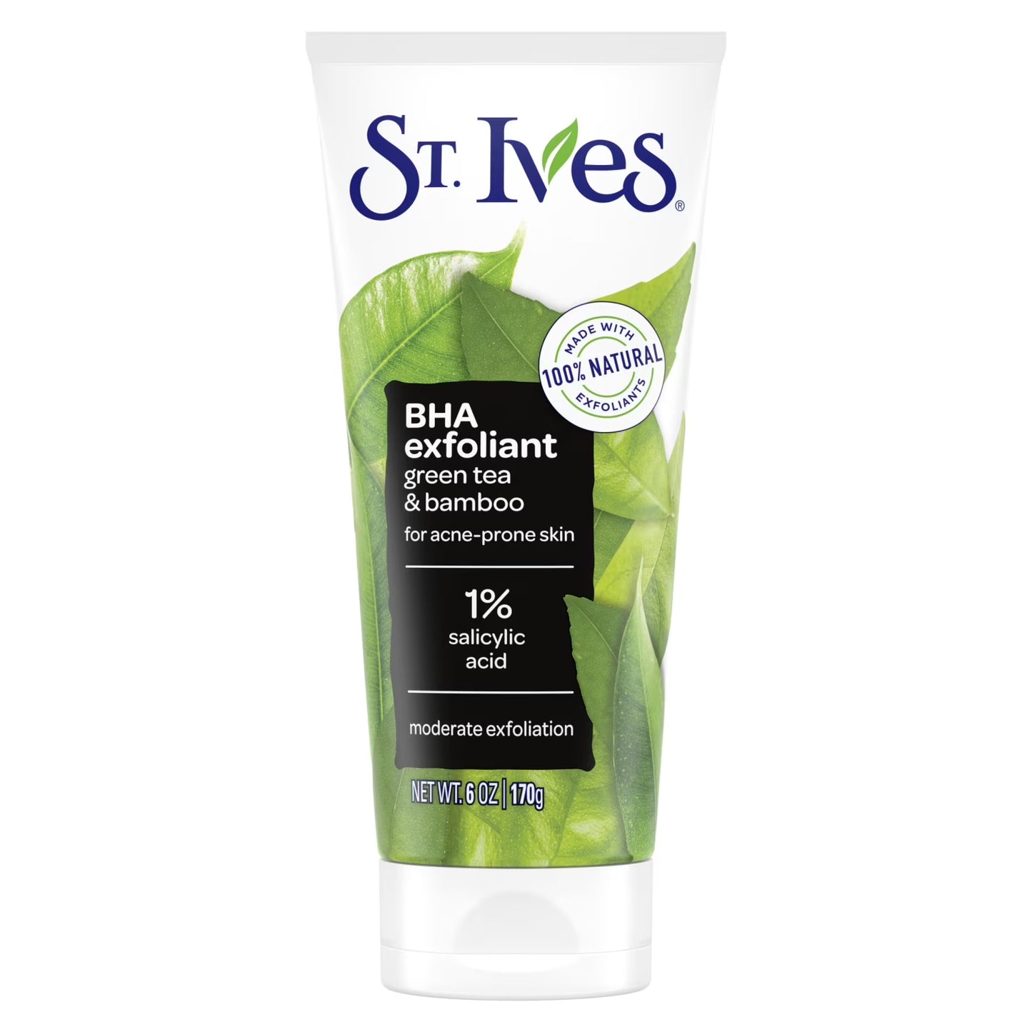 St. Ives BHA Green Tea & Bamboo Face Scrub –  For Acne Prone Skin (170 g)