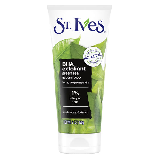 St. Ives BHA Green Tea & Bamboo Face Scrub –  For Acne Prone Skin (170 g)