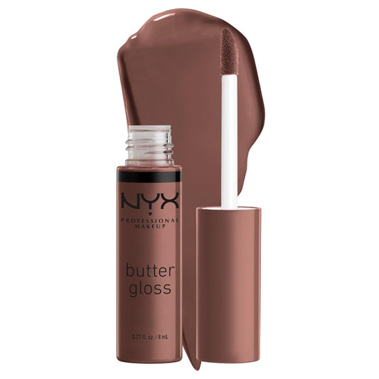 NYX Professional Makeup Butter Gloss Non-Sticky Lip Gloss – Ginger Snap & Praline (Deep Nude) 8ml