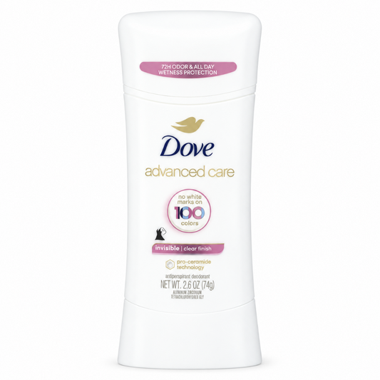 Dove Invisible Antiperspirant Deodorant Clear Finish Stick 2.6 oz / 74 g