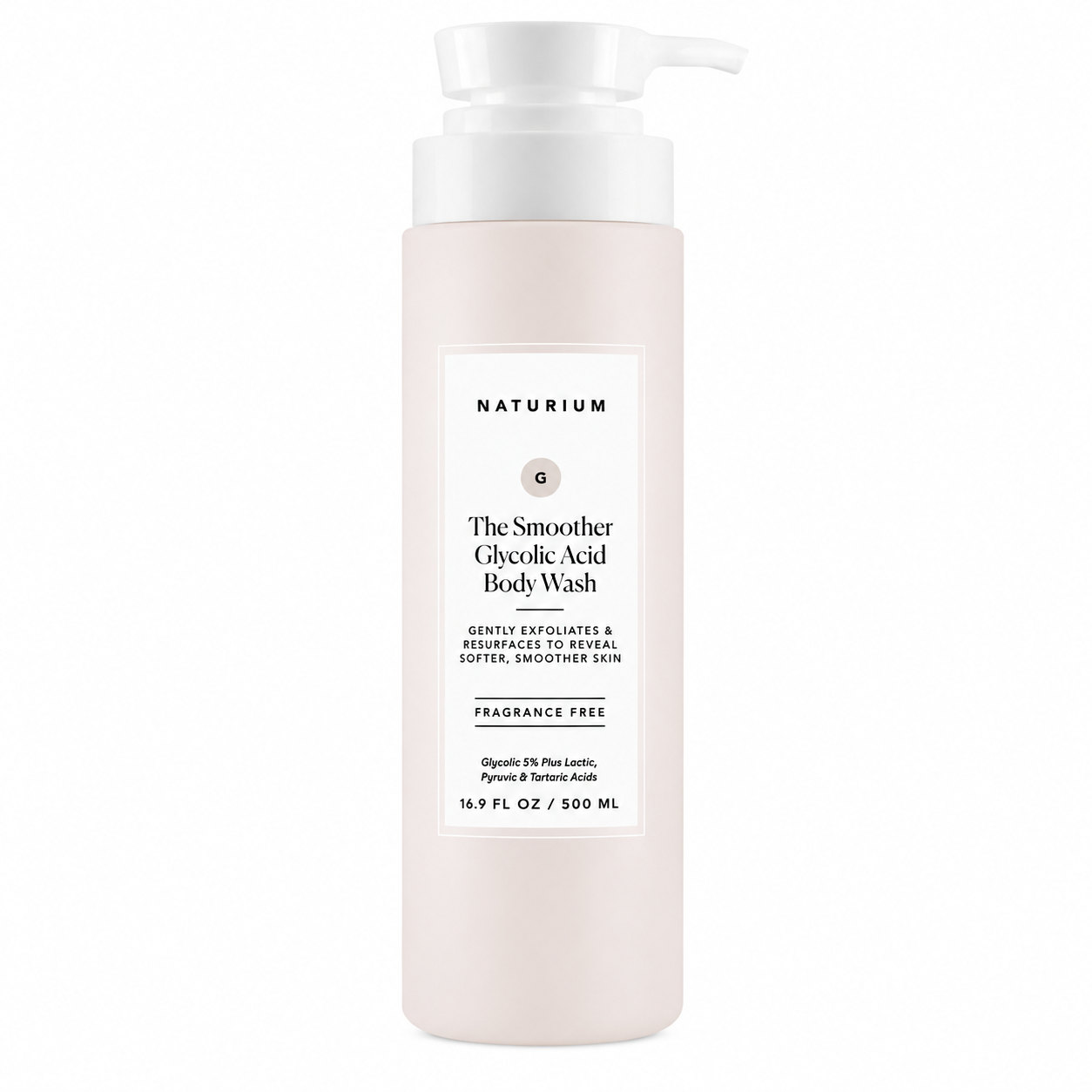 NATURIUM The Smoother Glycolic Acid Exfoliating Face & Body Wash 500ml / 16.9 oz