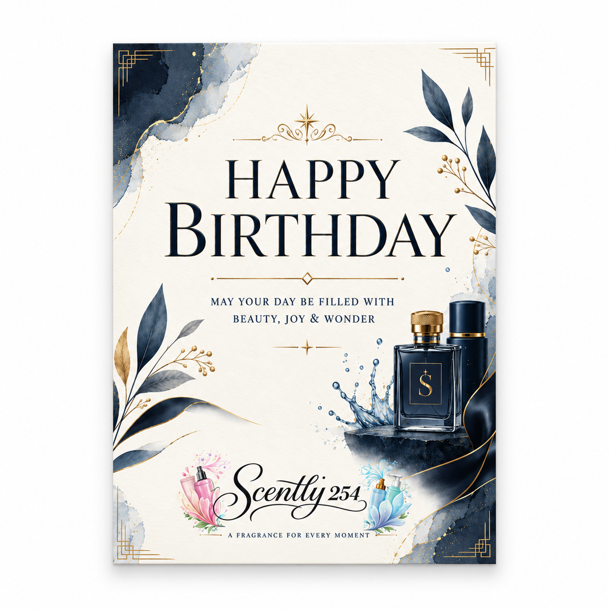 Scently254 Birthday Gift Card for Him – 4 x 6 in / 10.16 x 15.24 cm – 1 FREE card with ANY purchase