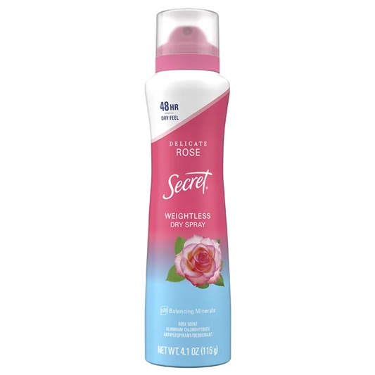 Secret Delicate Rose 48HR Dry Feel Weightless Dry Spray Antiperspirant Deodorant 116g