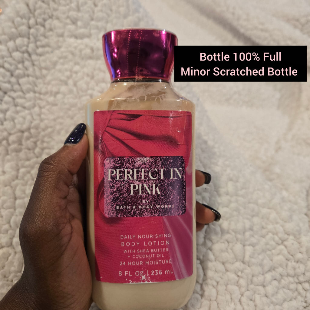 SCRATCHED BOTTLE Bath & Body Works Perfect in Pink Body Lotion 236Ml