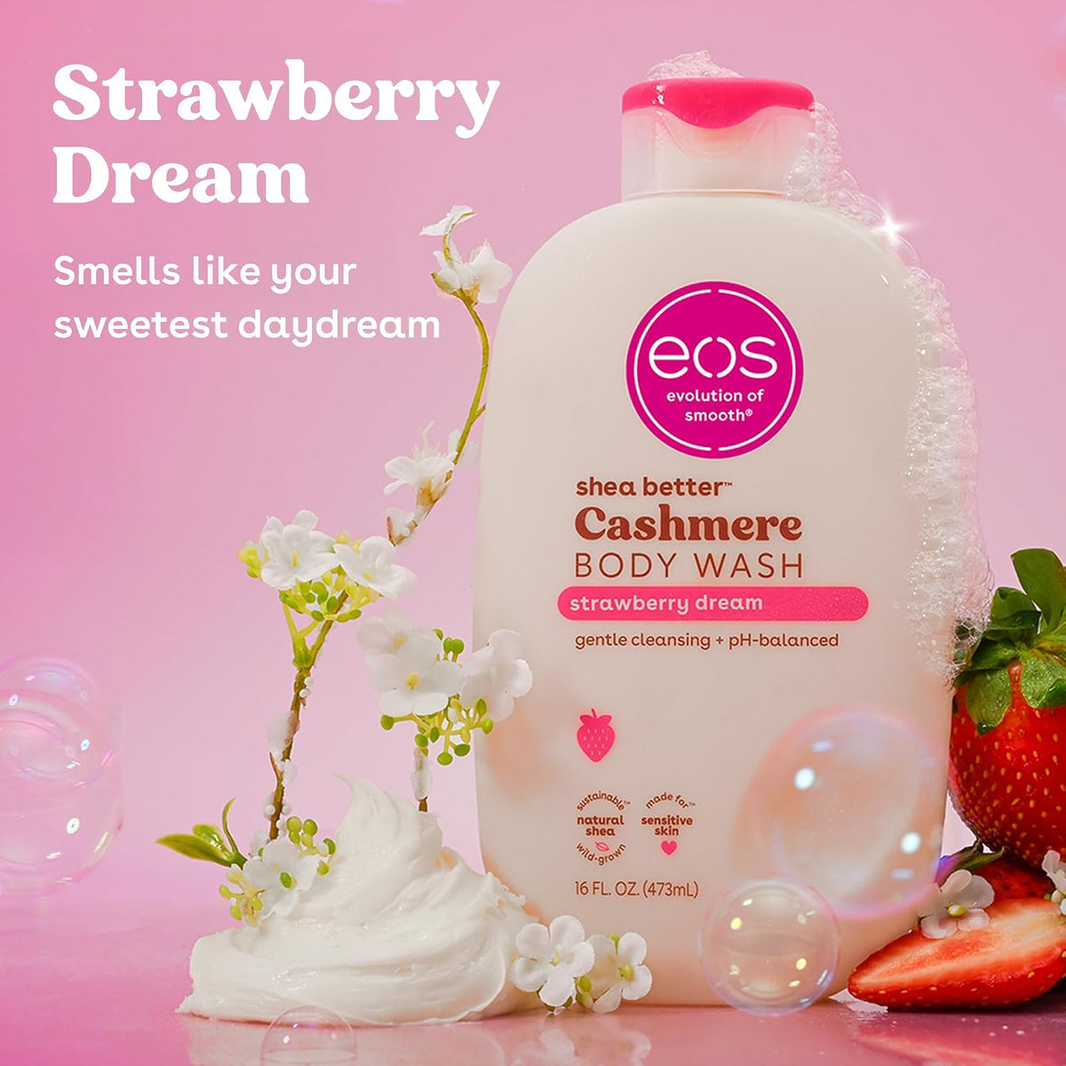 eos Strawberry Dream Cashmere Body Wash 473ml / 16 fl oz