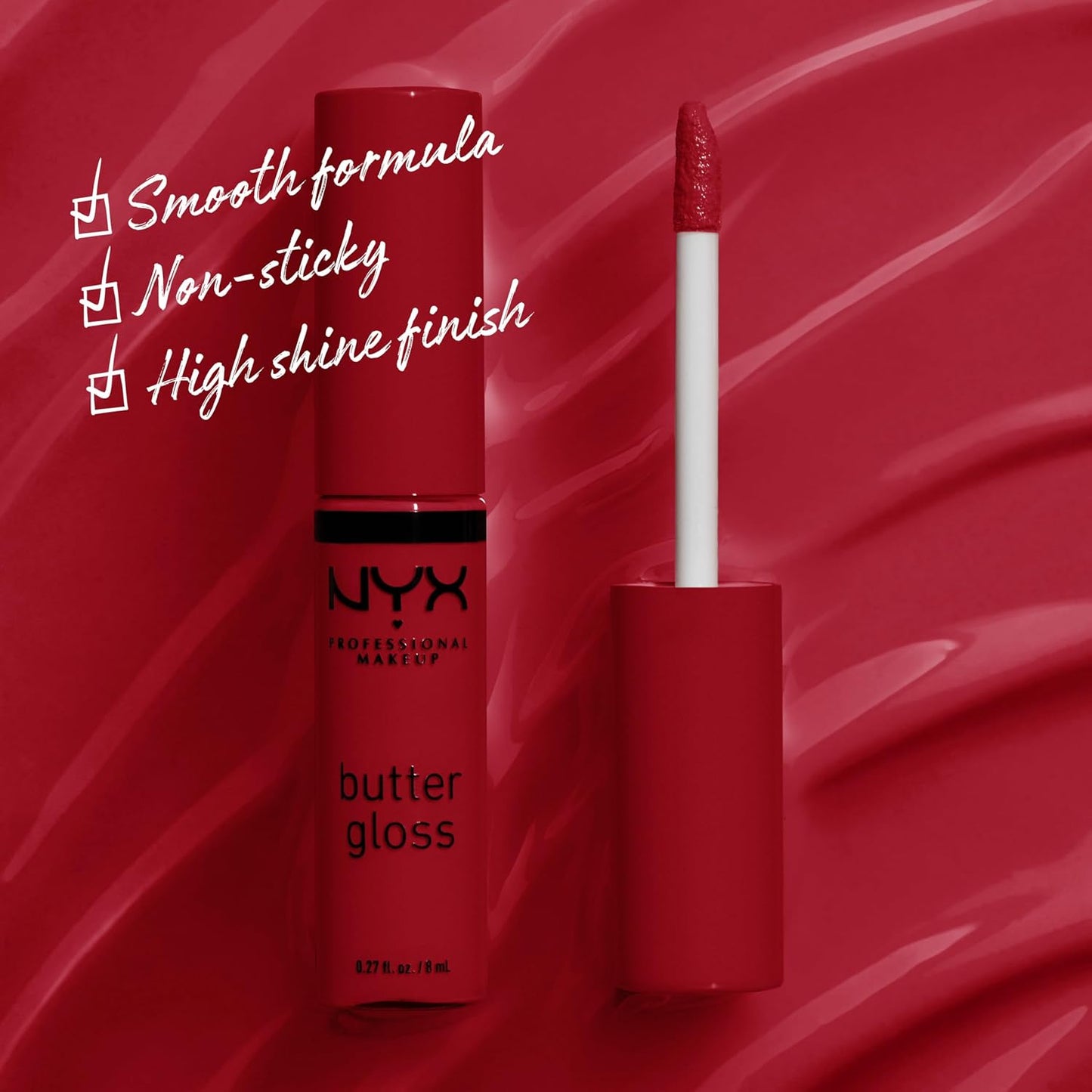 NYX Professional Makeup Rocky Road (Wine) Butter Gloss Non-Sticky Lip Gloss 8ml