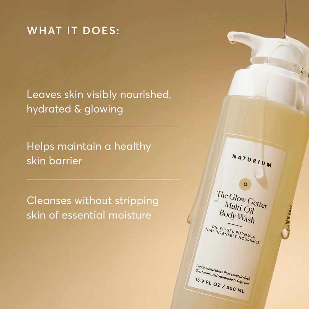 NATURIUM The Glow Getter Multi-Oil Hydrating Face & Body Wash 500ml / 16.9 oz