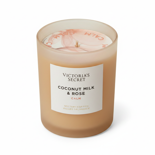 Coconut Milk & Rose Candle White Background