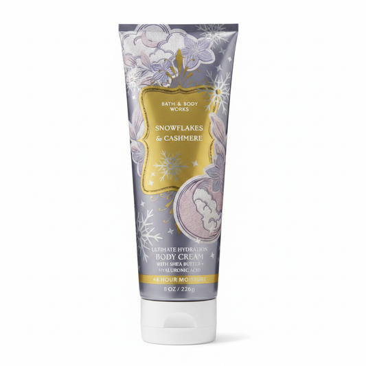 Snowflakes & Cashmere Body Cream White Background