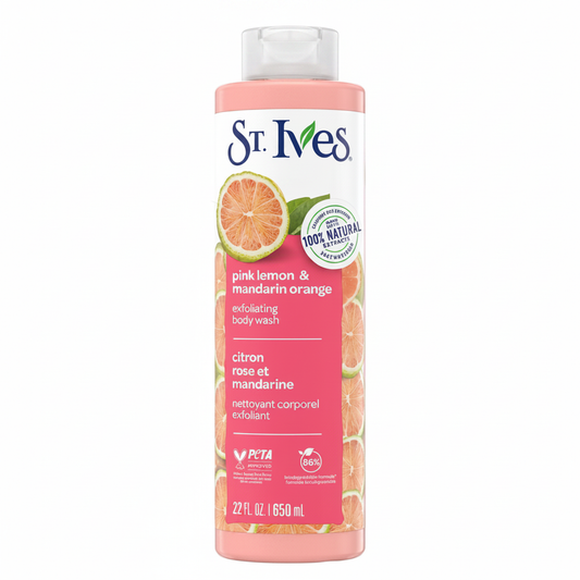 St. Ives Pink Lemon Body Wash White Background