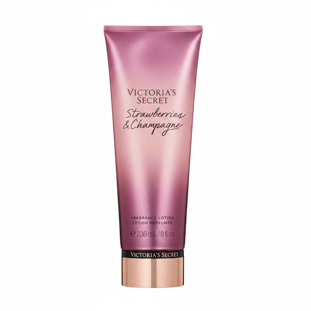 Strawberries & Champagne Fragrance Lotion White Background