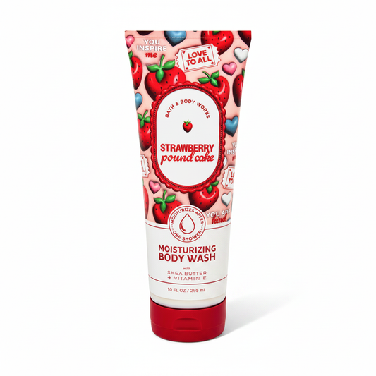 Strawberry Pound Cake Body Wash White Background
