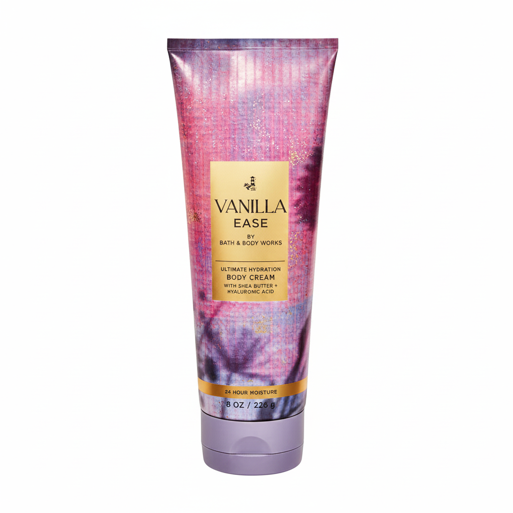 Vanilla Ease Body Cream White Background