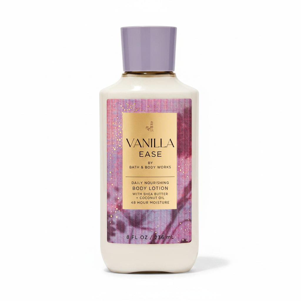 Vanilla Ease Body Lotion White Background