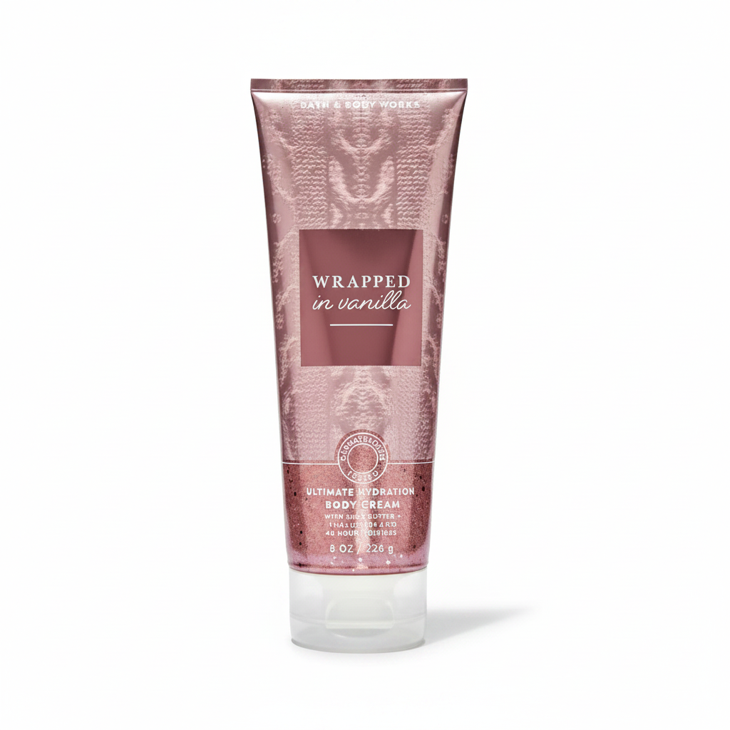 Wrapped in Vanilla Body Cream White Background
