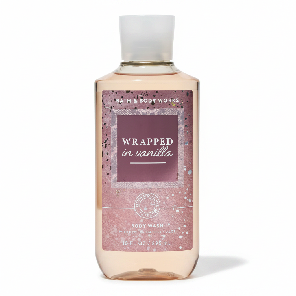 Wrapped in Vanilla Body Wash White Background